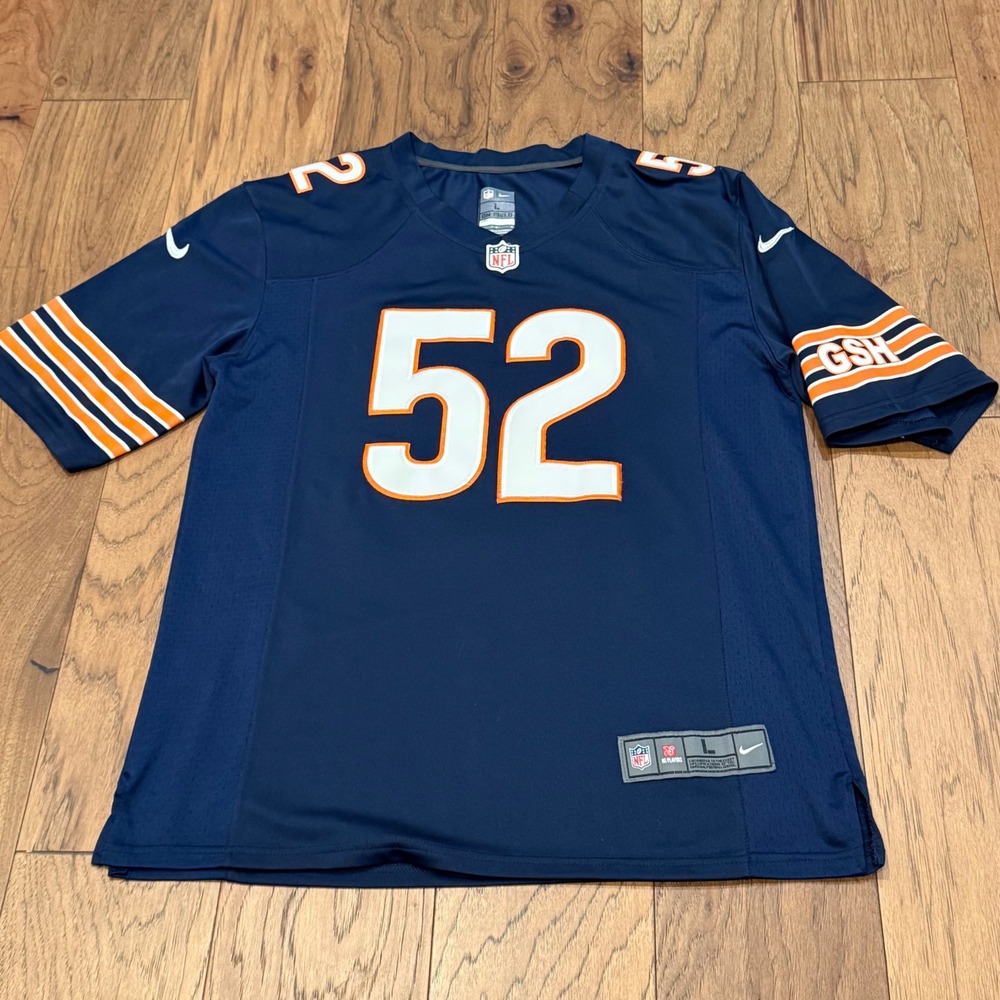 Nike NFL Chicago Bears Khalil Mack 52 Stitched Jersey Mens Large Navy‎ On Field